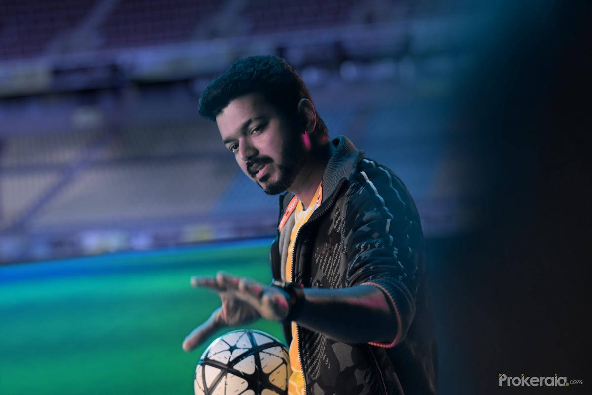 Master Vijay With Soccer Ball Wallpaper