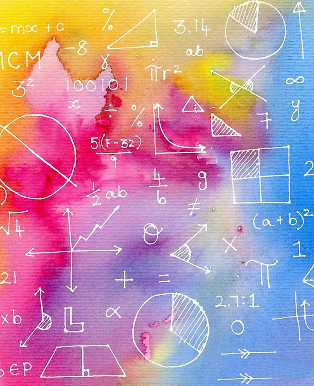Mathematics Colorful Equations Art Wallpaper
