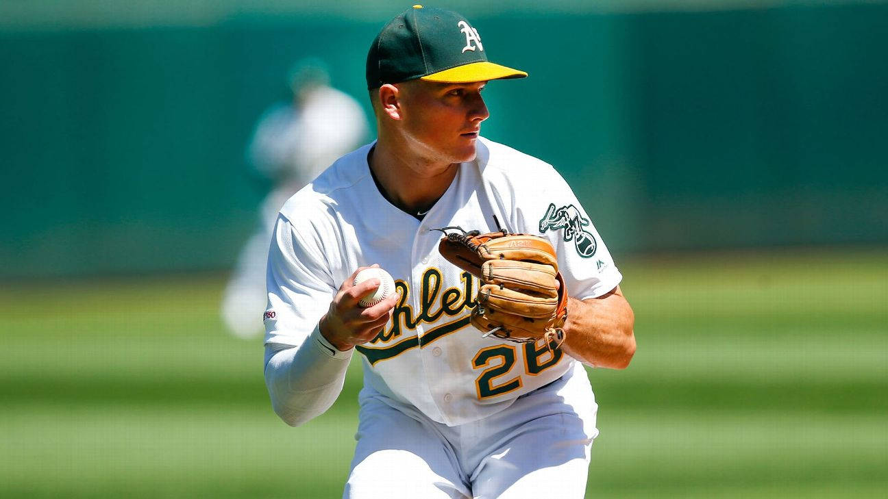 Matt Chapman Wearing Baseball Glove Wallpaper