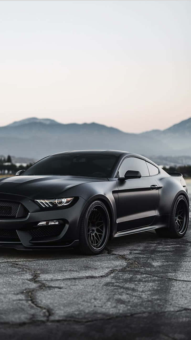 Matte Black Mustang Profile Wallpaper