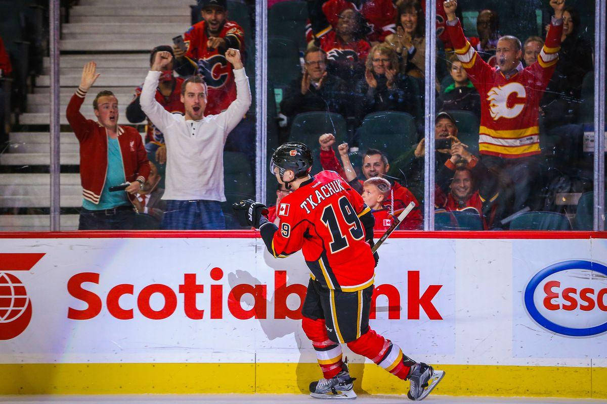 Matthew Tkachuk Calgary Flames Fans Cheering Wallpaper