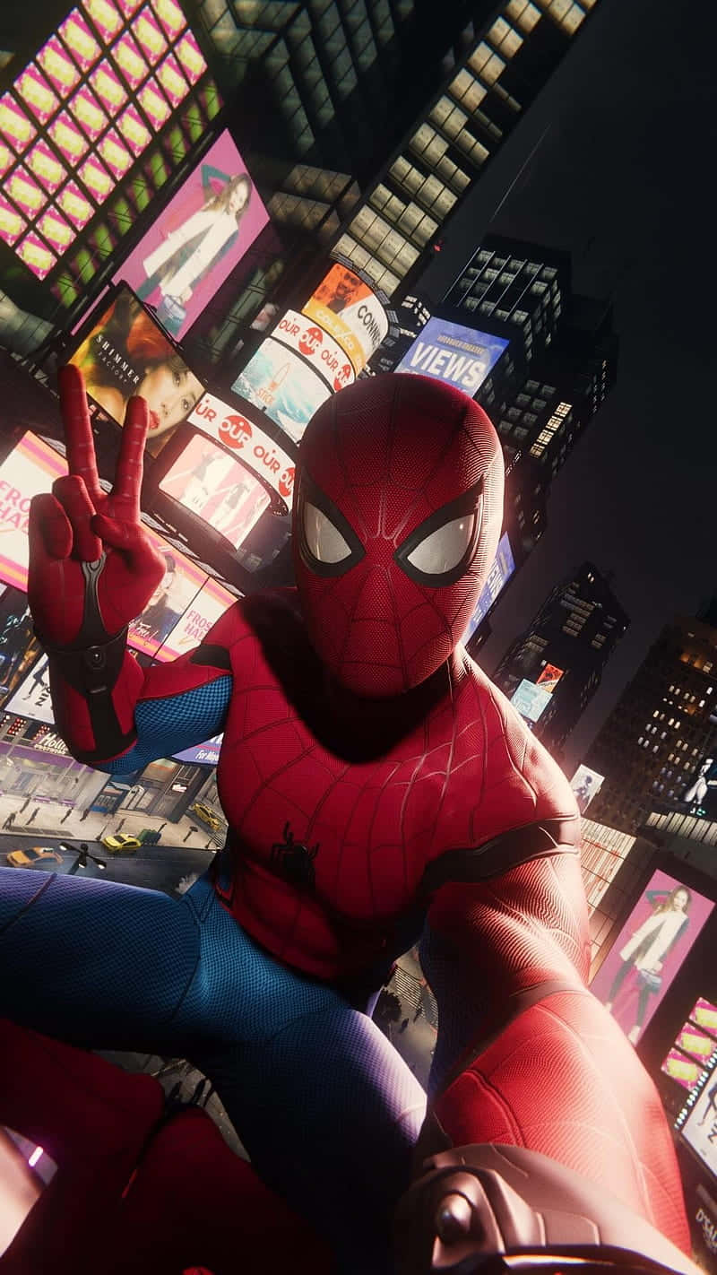 Mcu Spidey Far From Home Selfie Man Wallpaper