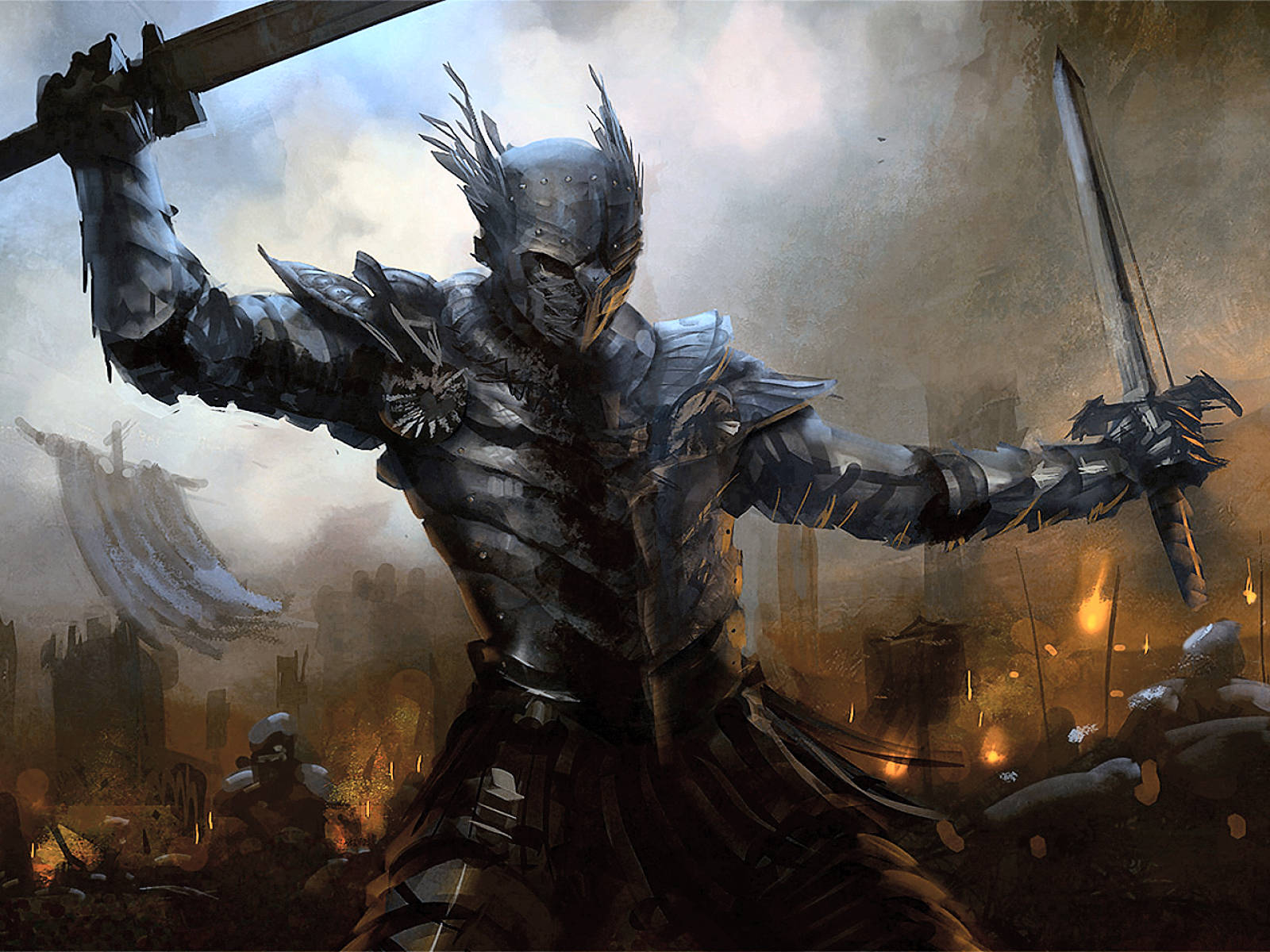Medieval Dark Knight Warrior Wallpaper