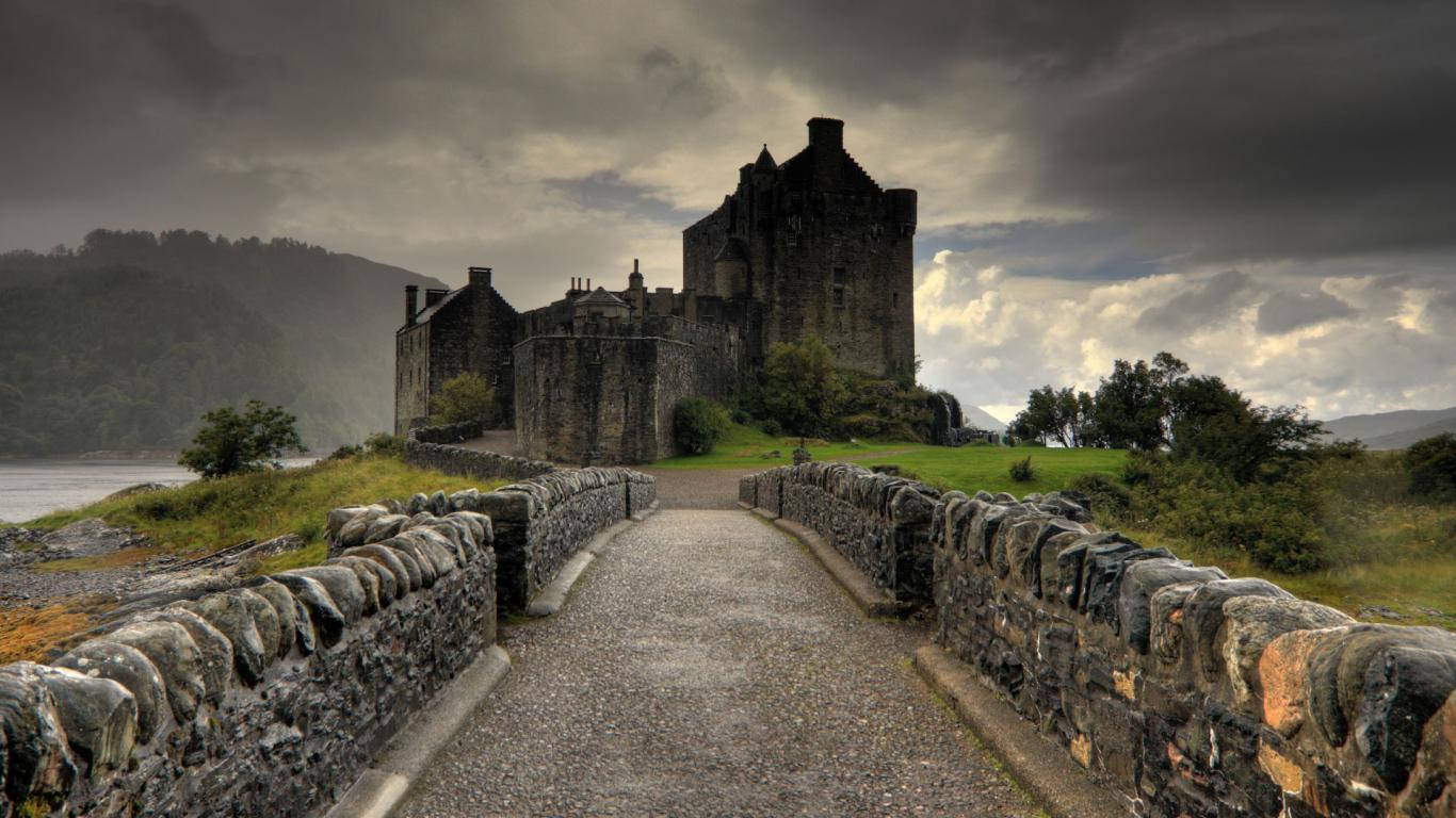 Medieval Scotland Castle Bridge Wallpaper