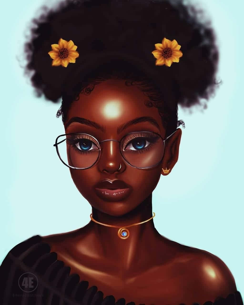 Melanin Girl Glowing Skin Wallpaper