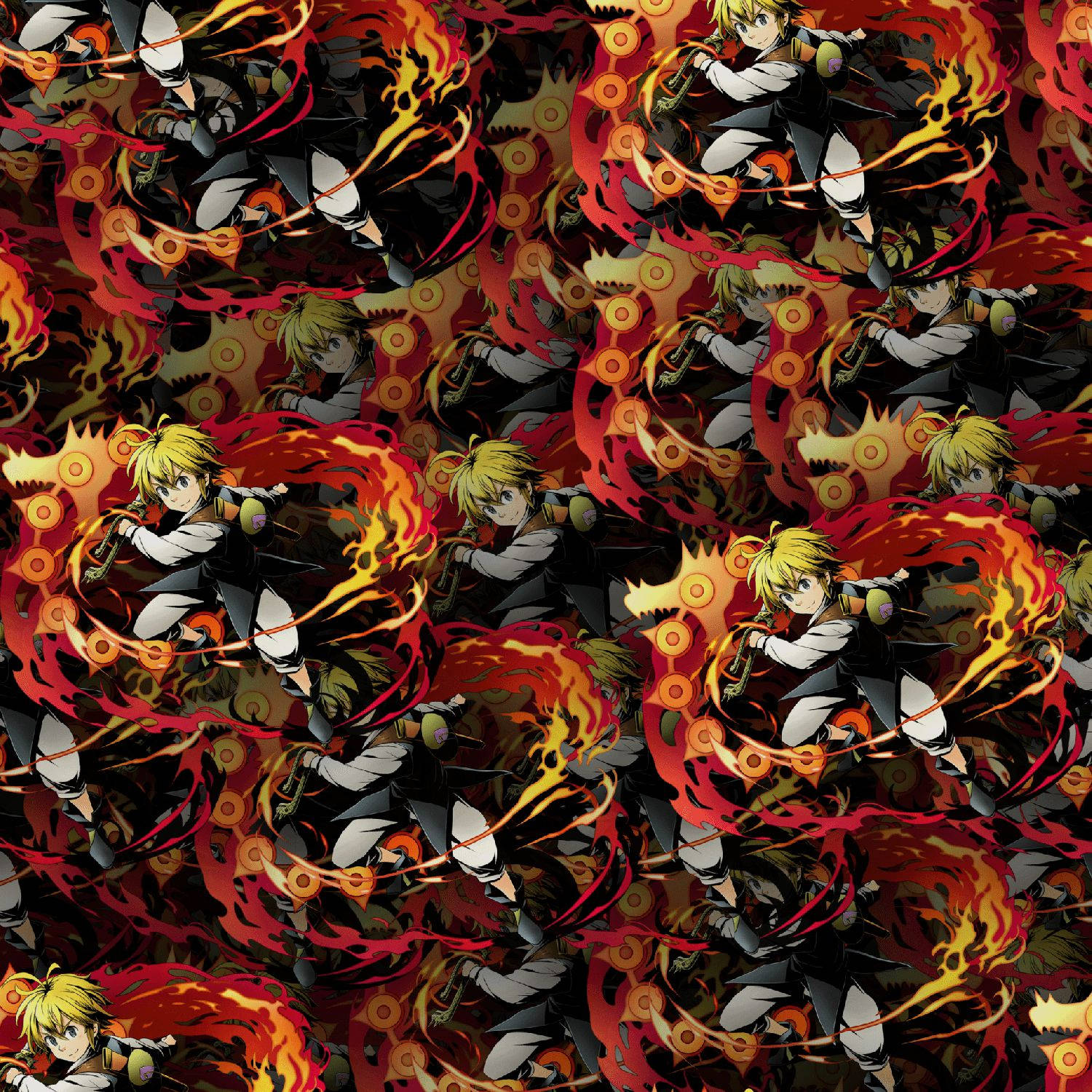 Meliodas Fiery Beast Pattern Wallpaper