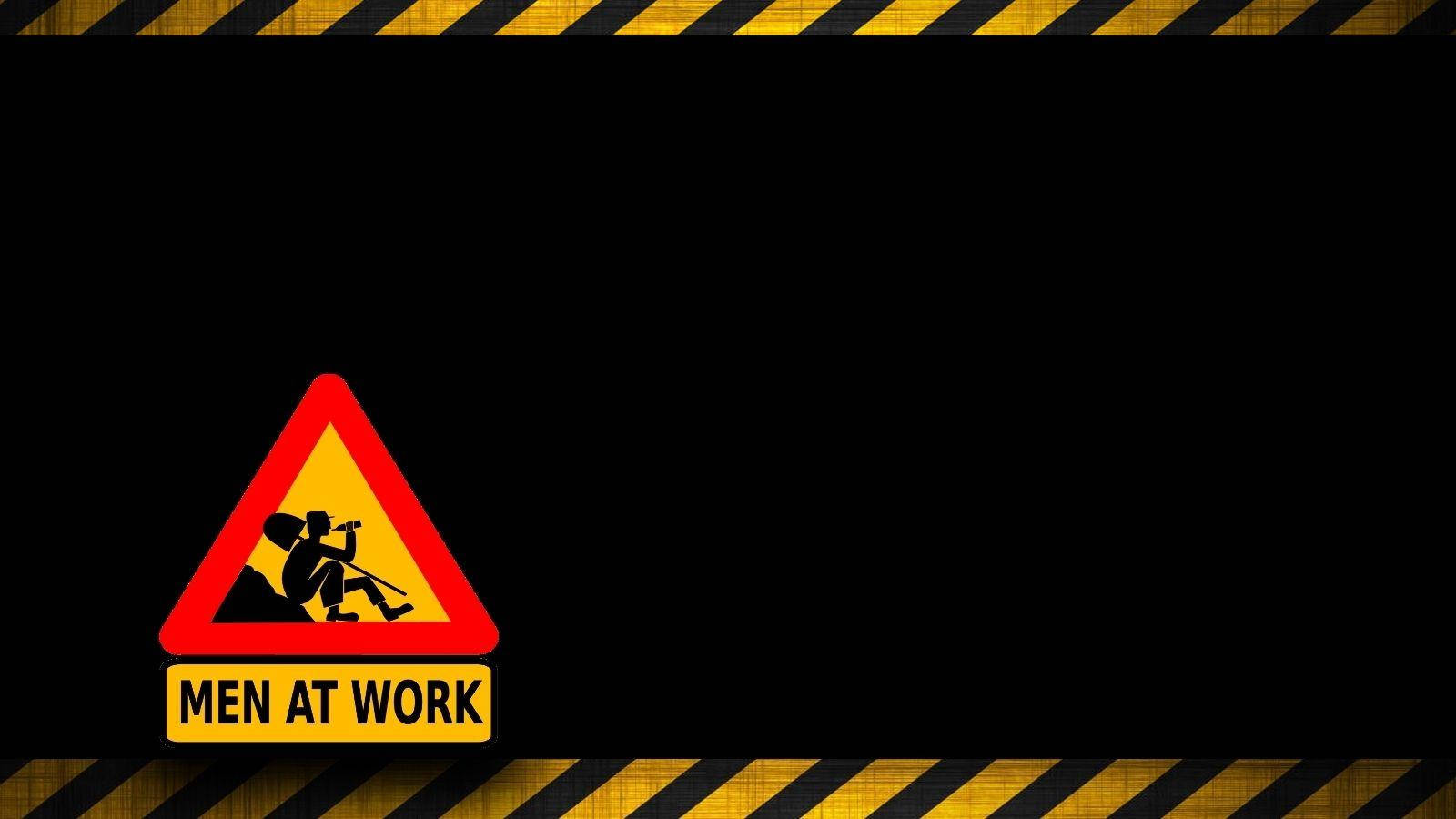 Men At Work Caution For Construction Wallpaper