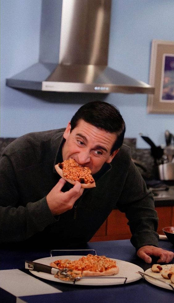 Michael Eating Pizza Wallpaper