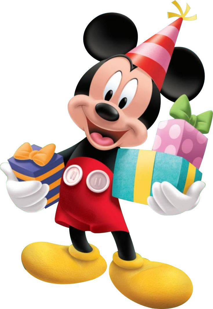 Mickey Mouse Birthday Present Wallpaper