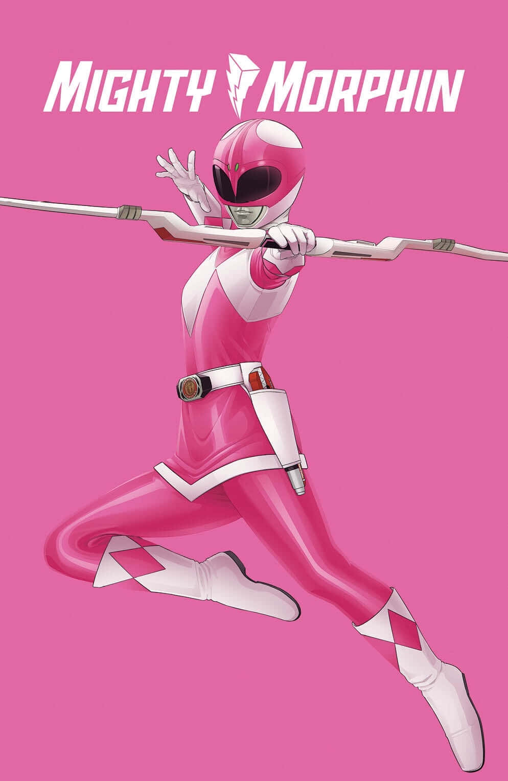 Mighty Morphin Pink Ranger Action Pose Wallpaper