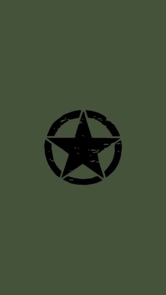 Military Star Logo Green Background Wallpaper