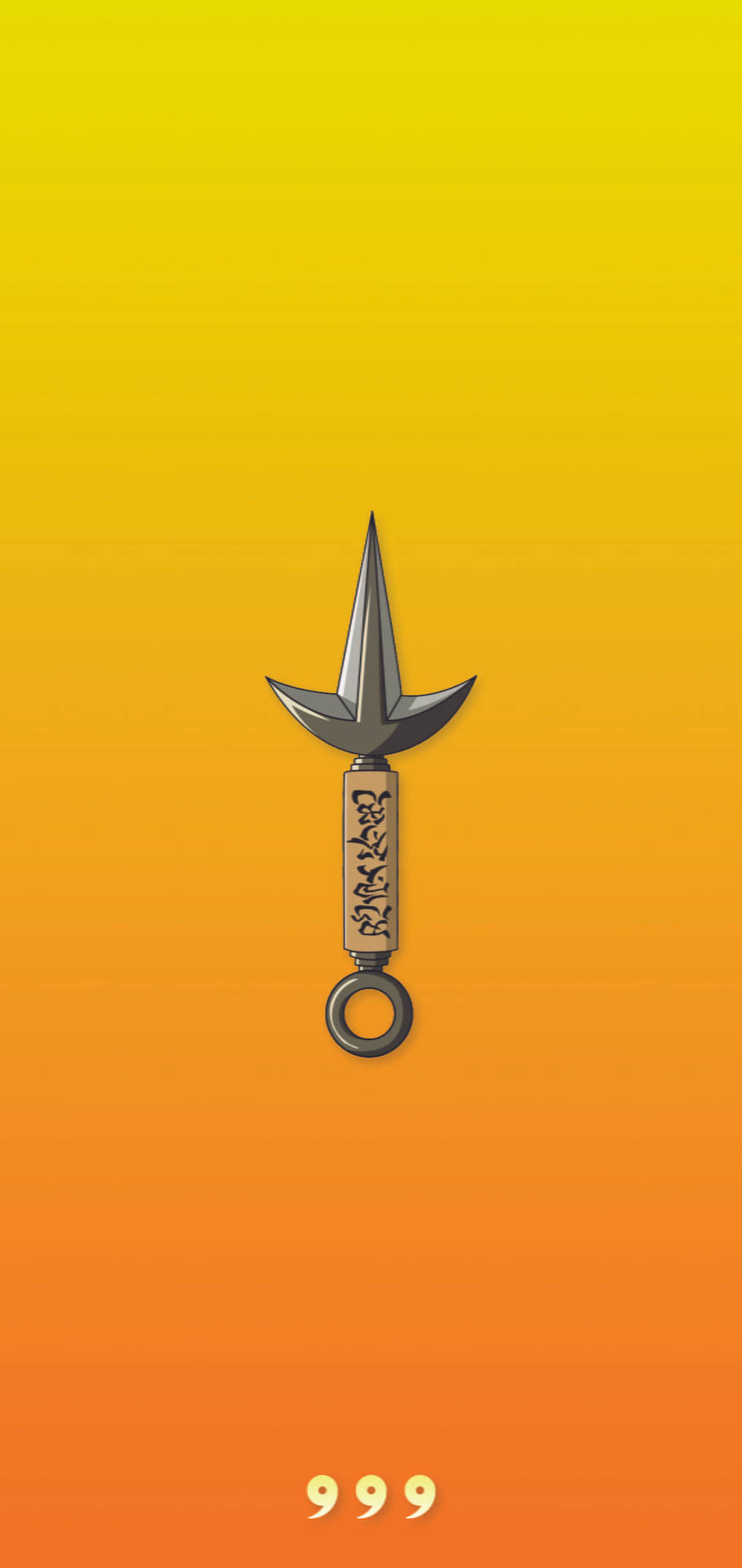 Minato's Kunai Plain Yellow Iphone Wallpaper