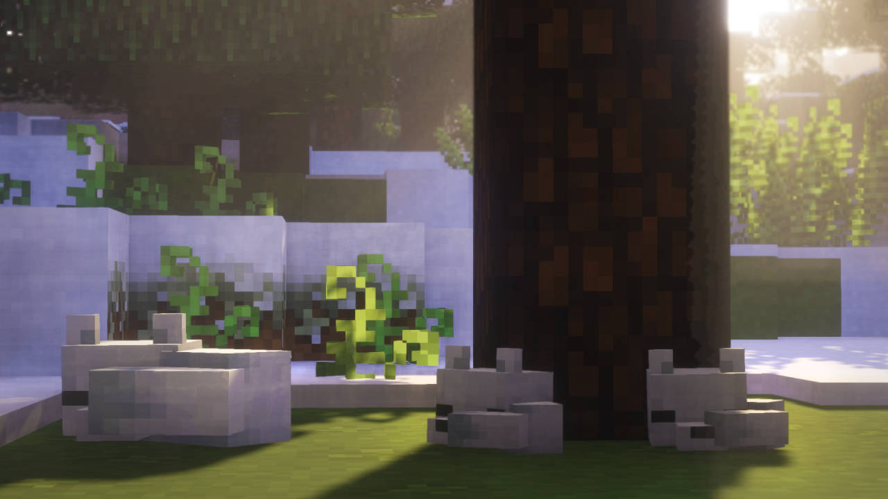 Minecraft Aesthetic Trees And Bench Wallpaper