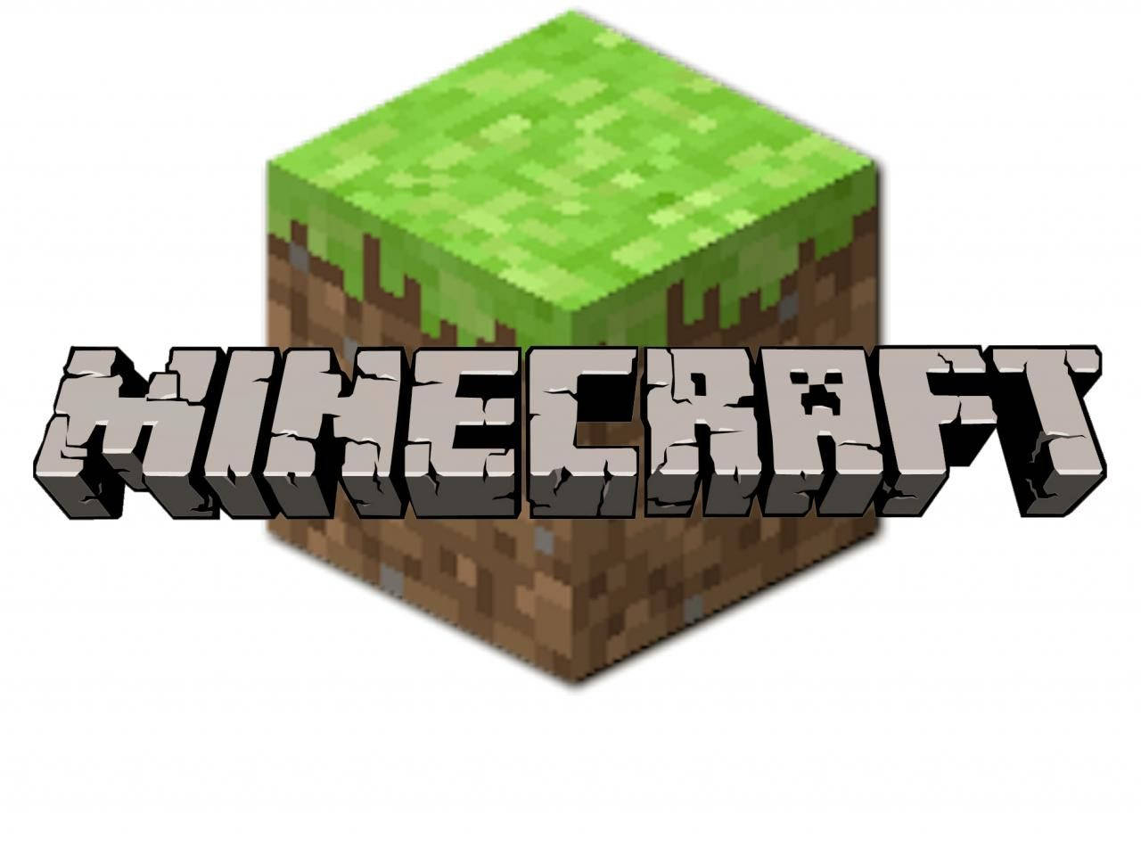 Minecraft Logo With Basic Block Structure Wallpaper