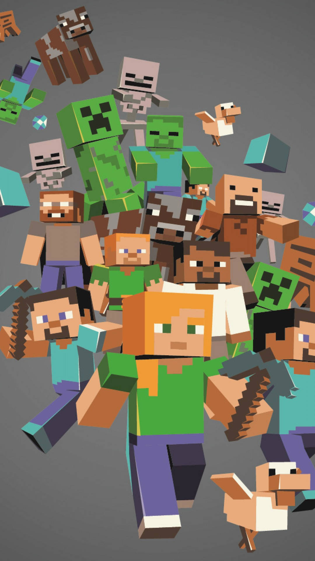 Download free Minecraft Phone Cute Builders Wallpaper - MrWallpaper.com