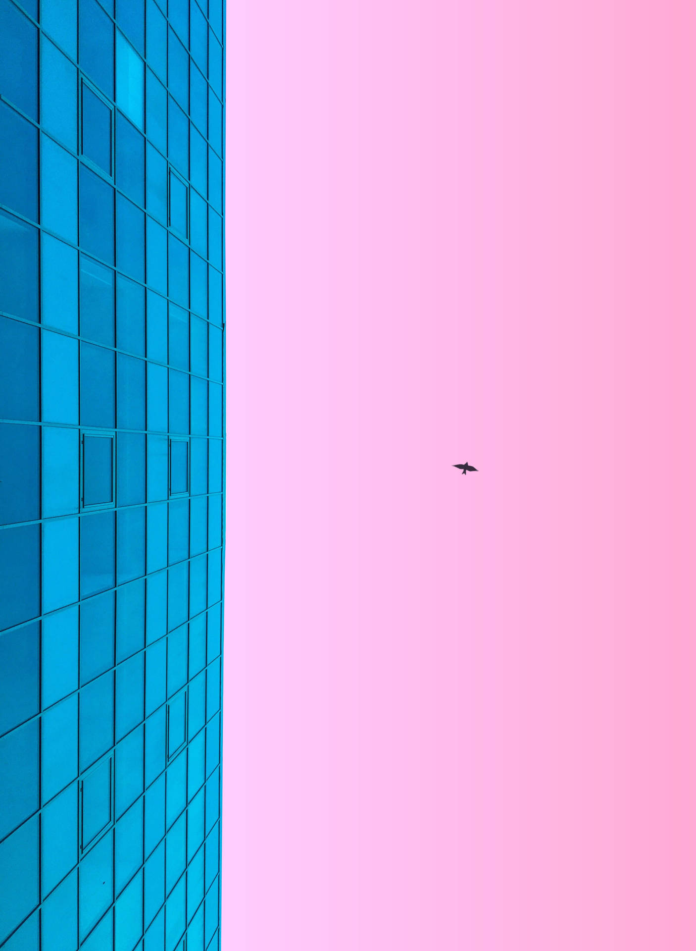 Minimal Blue Building Wallpaper