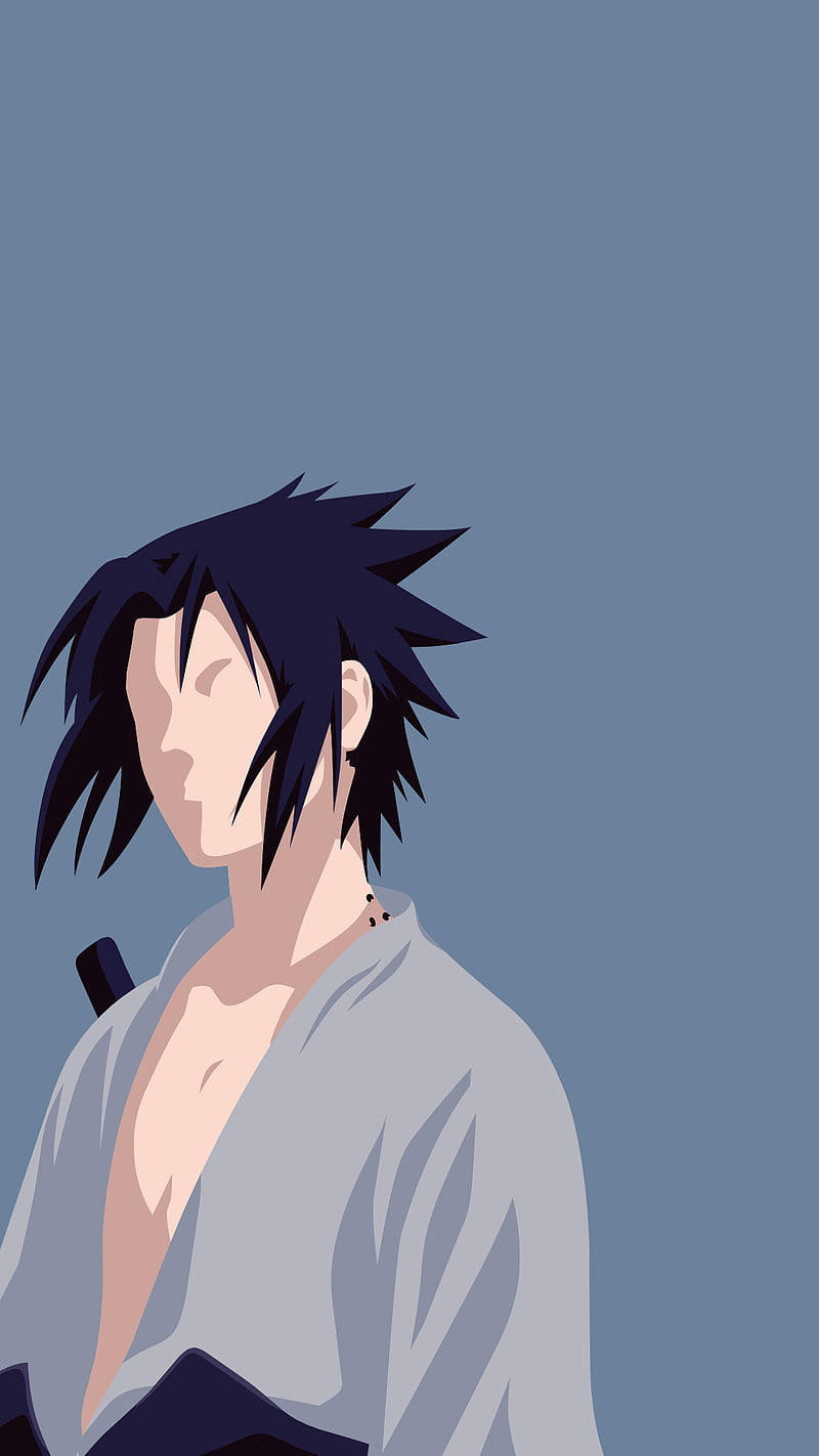 Minimalist Anime Phone Faceless Sasuke Wallpaper