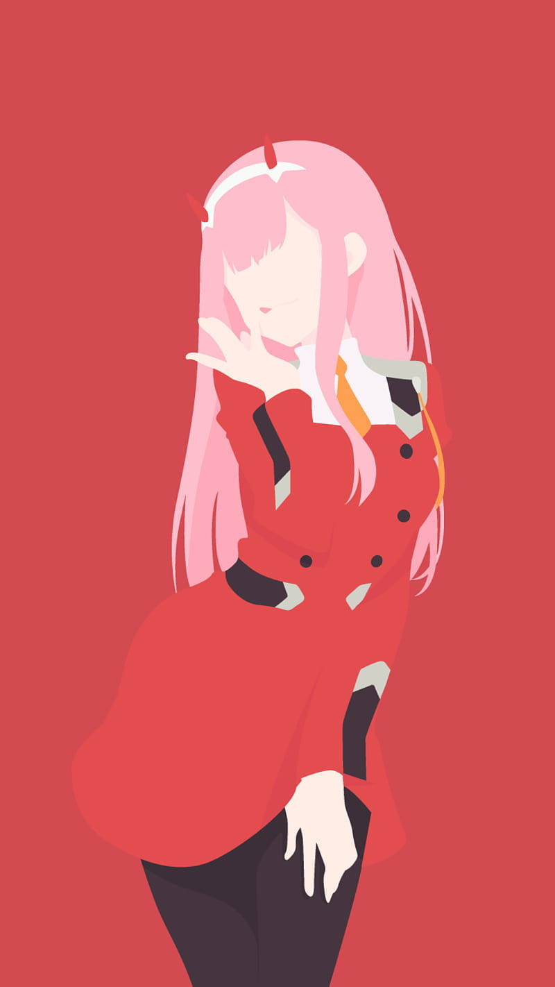 Minimalist Anime Phone Faceless Zero Two Wallpaper