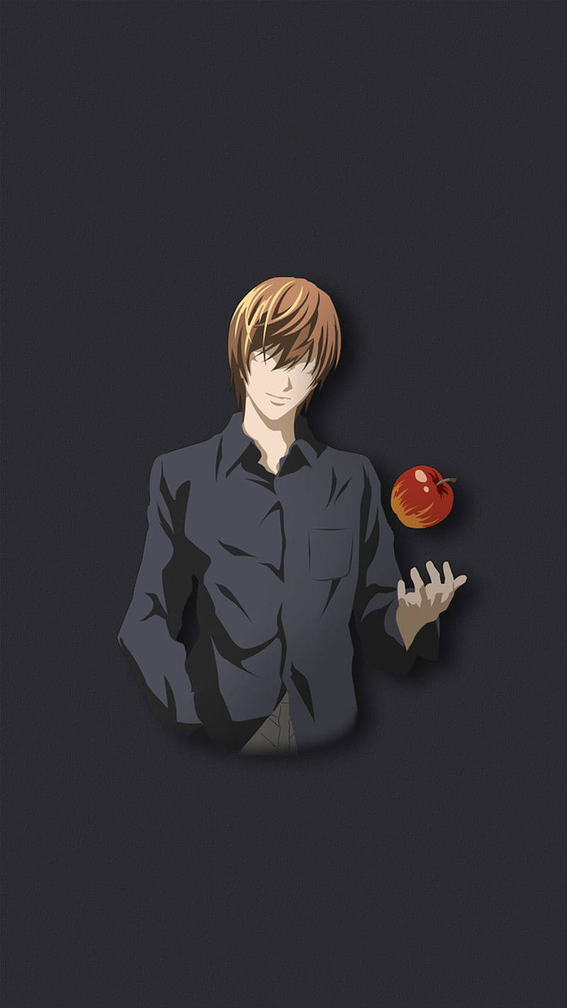 Minimalist Anime Phone Light Yagami Wallpaper