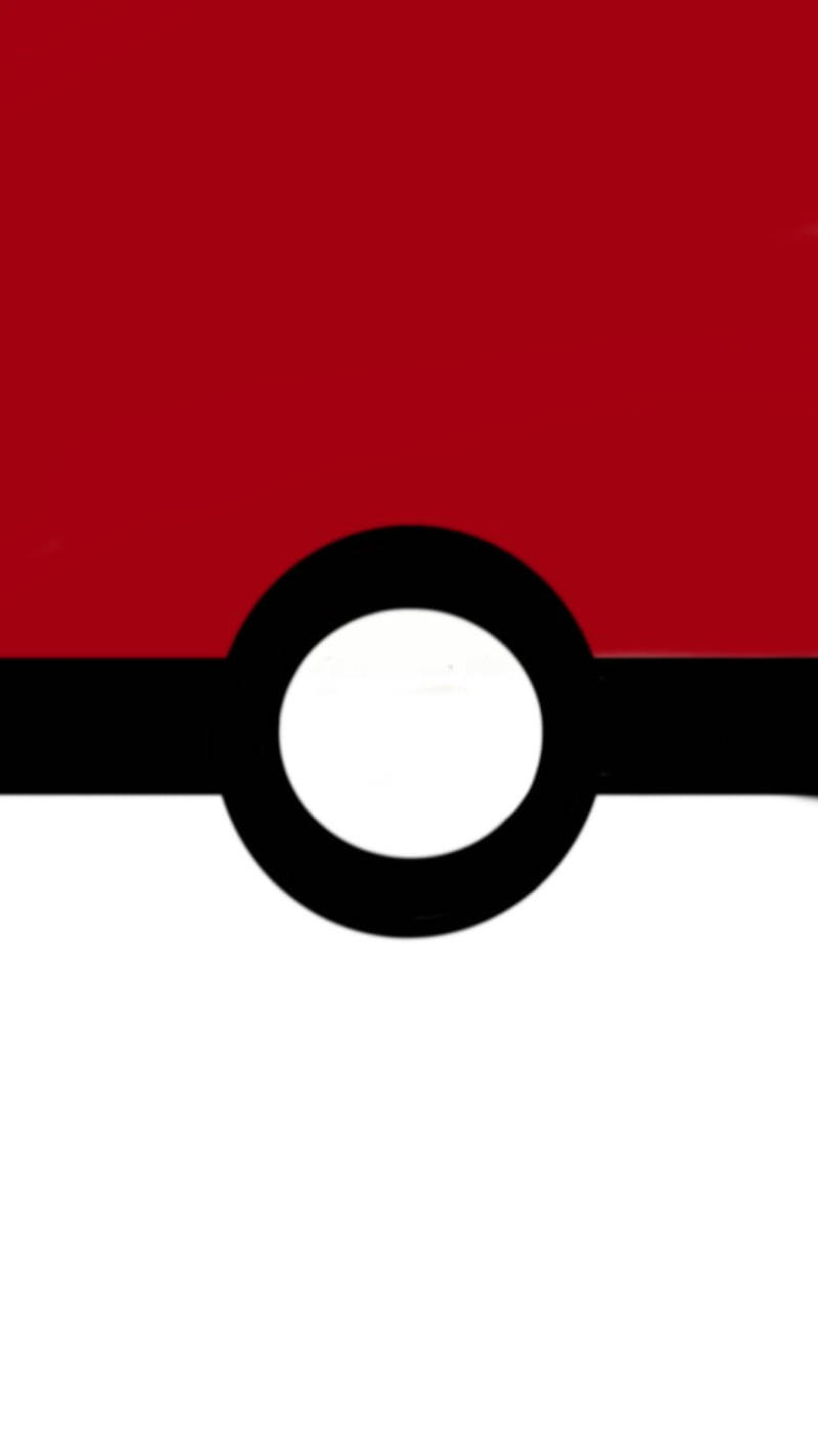 Minimalist Anime Phone Wallpaper Featuring A Red Pokeball. Wallpaper