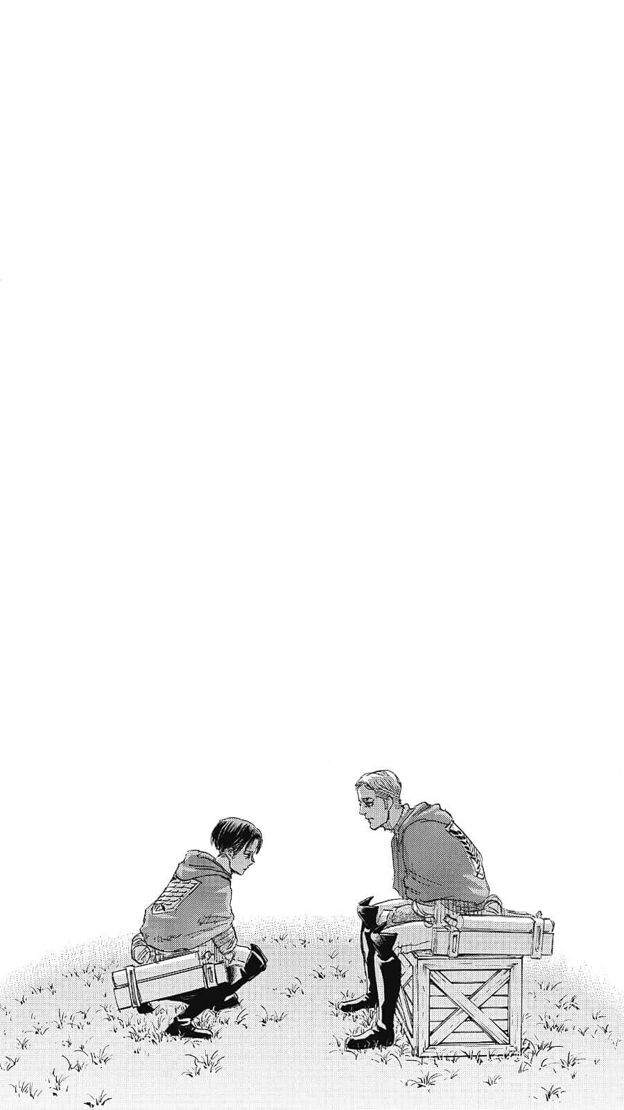 Minimalist Aot Manga Drawing Wallpaper