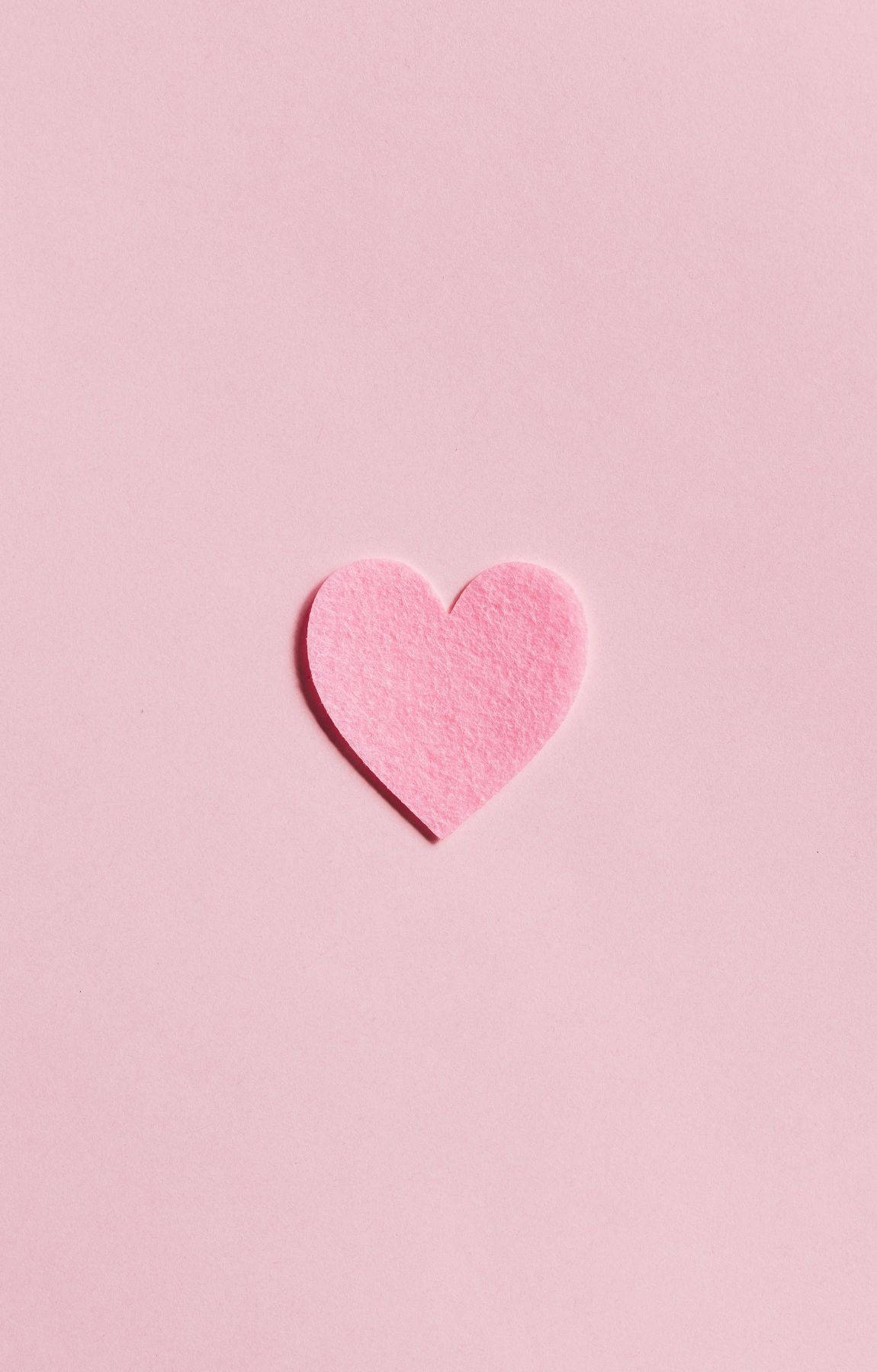 Minimalist Baby Pink Heart Wallpaper