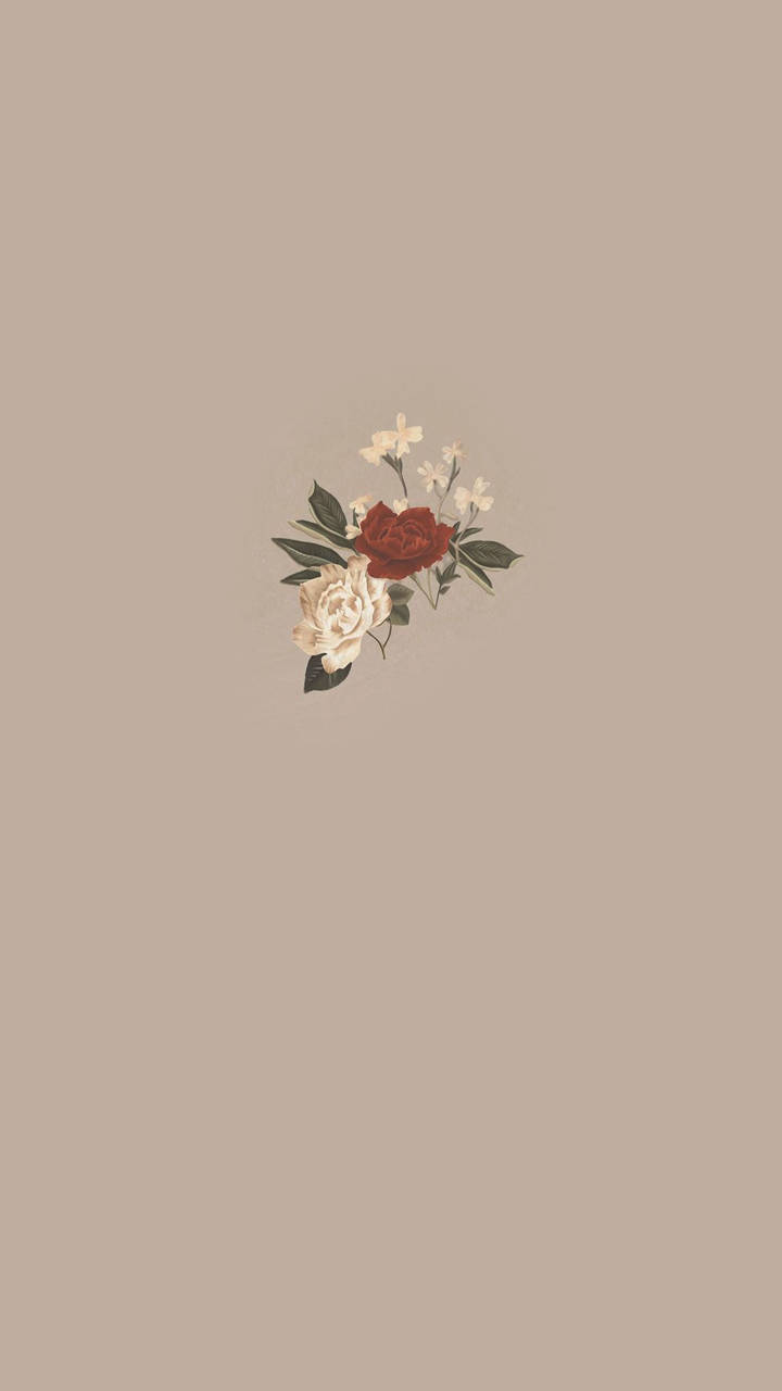 Minimalist Boho Flowers Wallpaper