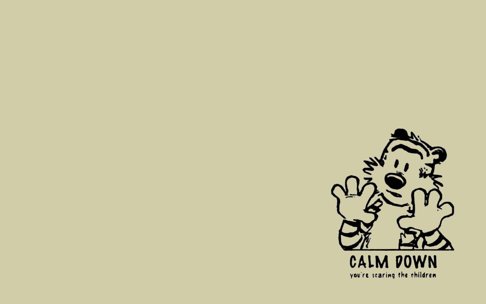 Minimalist Calvin And Hobbes Logo Wallpaper