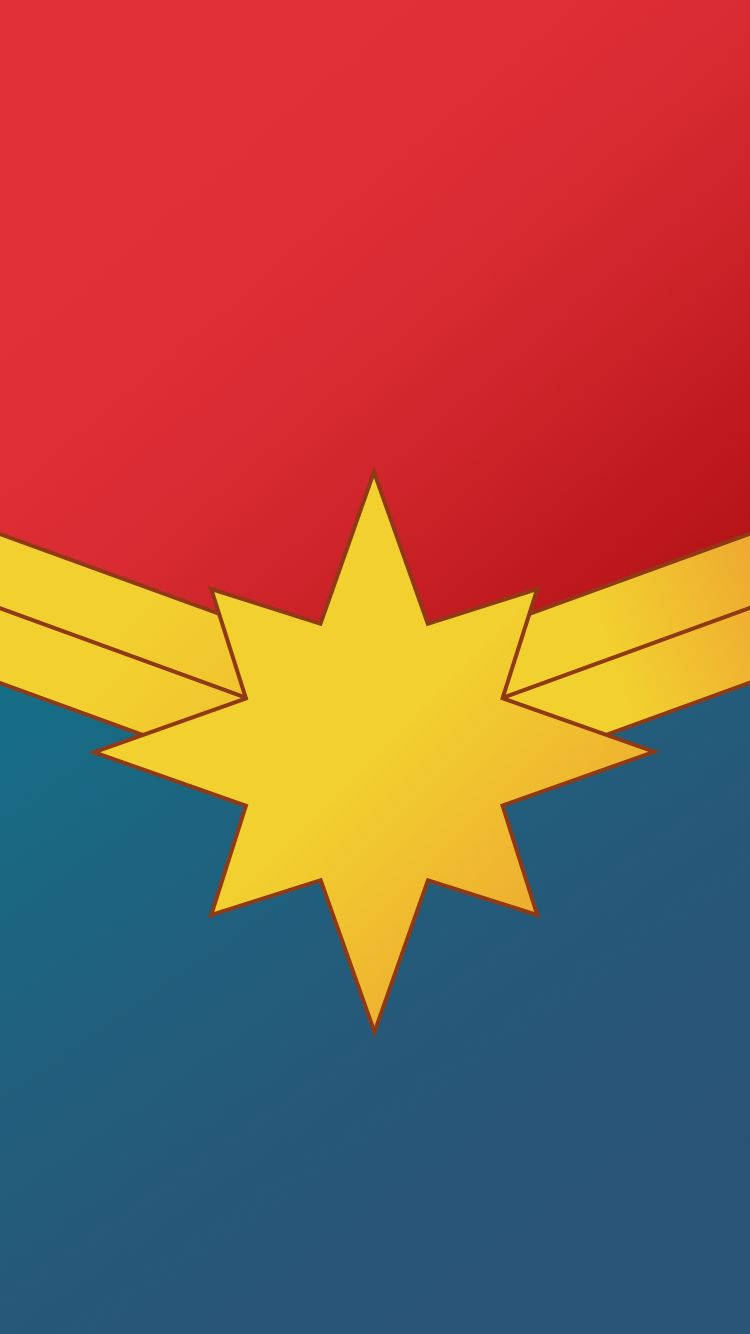 Minimalist Captain Marvel Logo Wallpaper