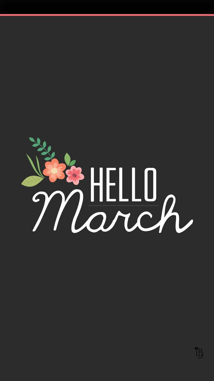 Minimalist Cute March Wallpaper