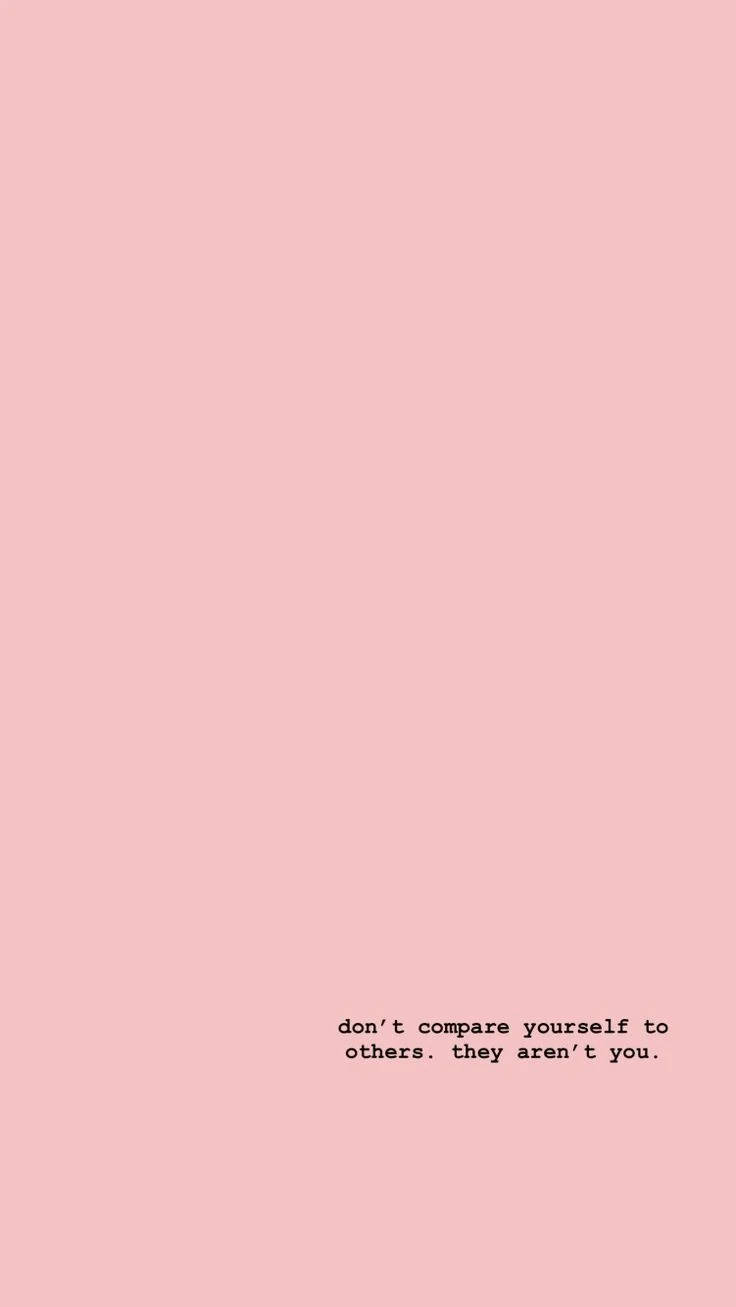 Minimalist Cute Quote Pink Background Wallpaper