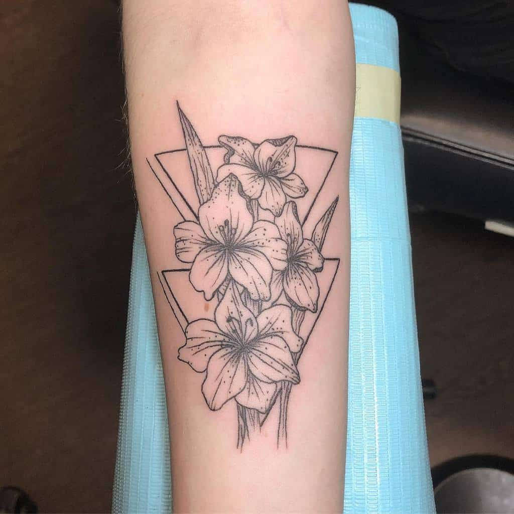 Minimalist Gladiolus Flower Tattoo Wallpaper