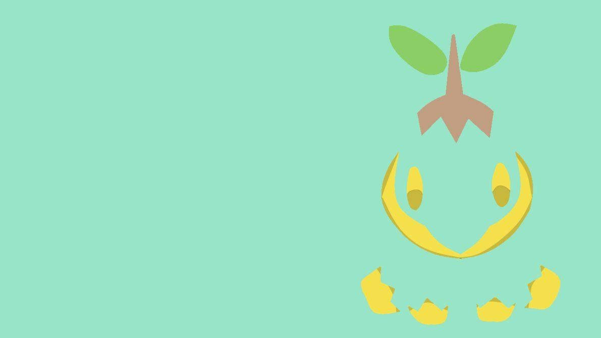 Minimalist Mint Green Turtwig Wallpaper