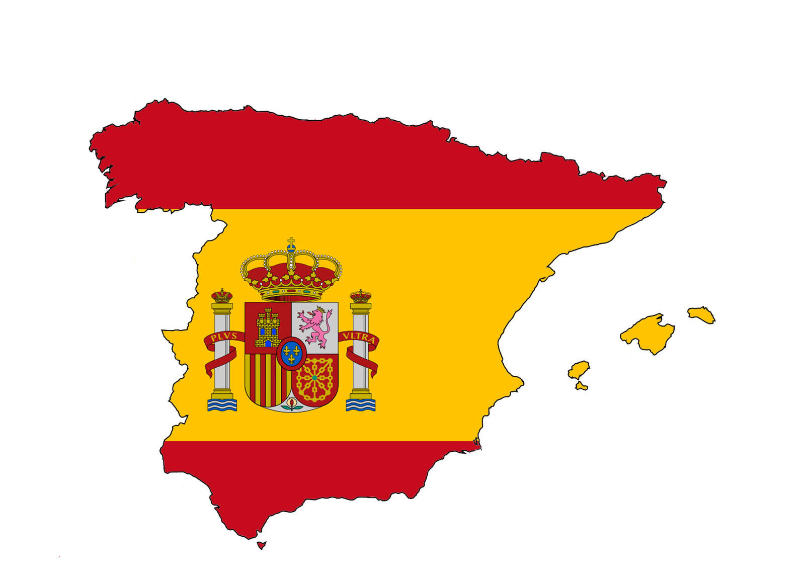 Minimalist Spain Flag Map Wallpaper
