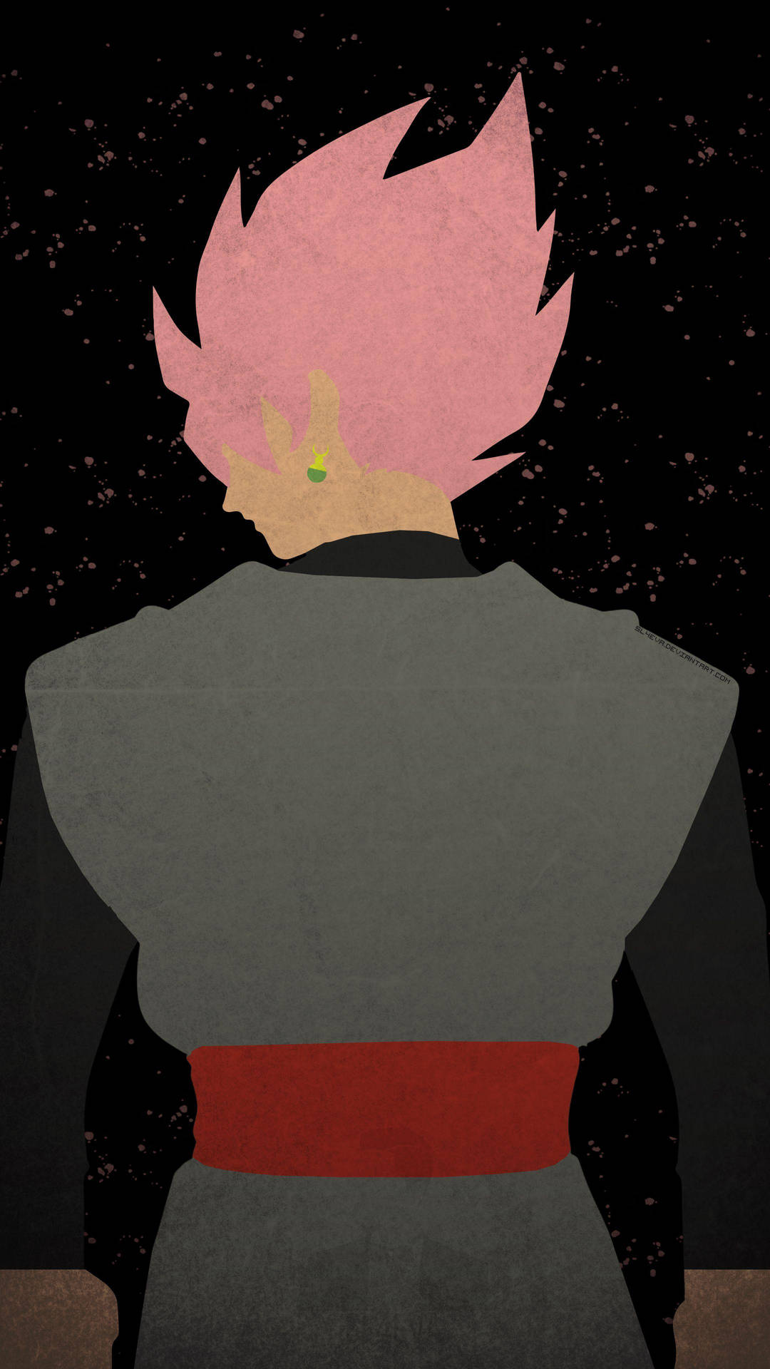 Minimalist Vector Art Of Black Goku Phone Wallpaper