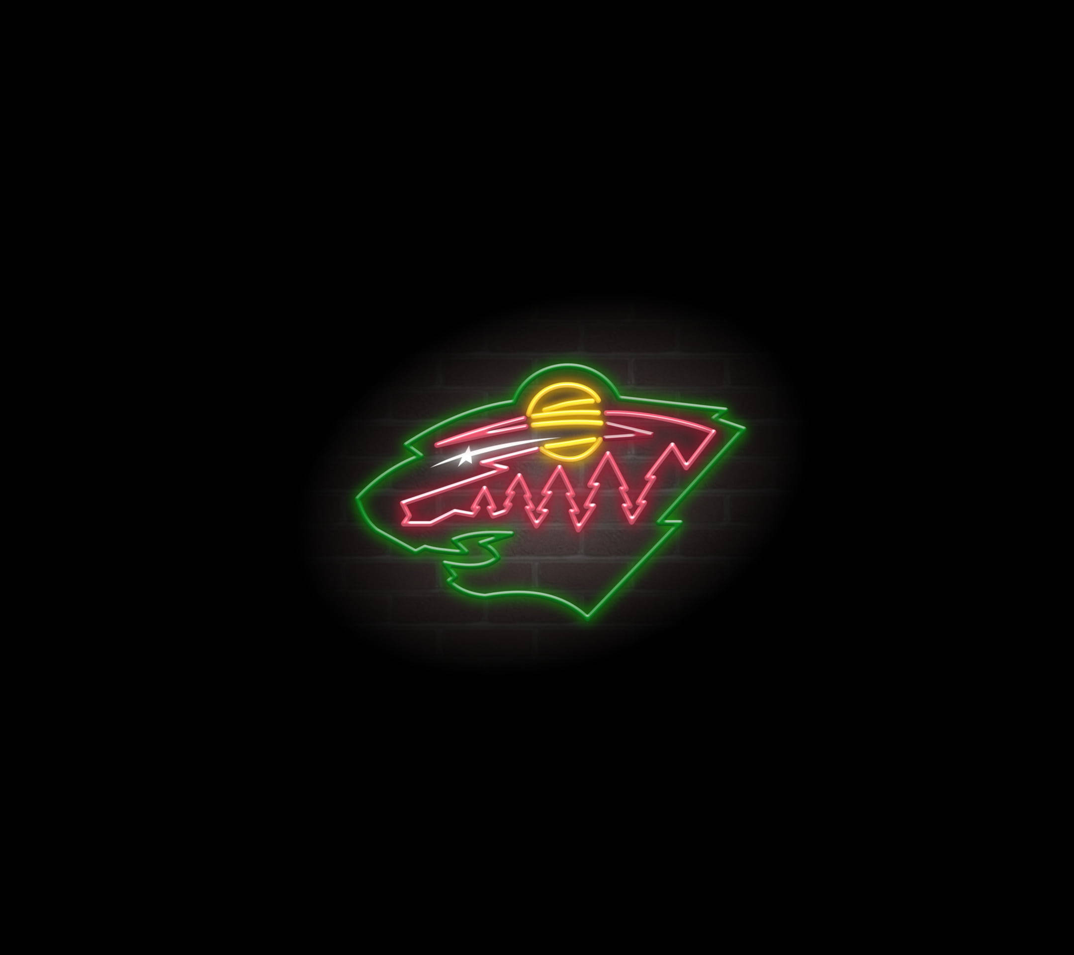 Minnesota Wild Neon Light Wallpaper