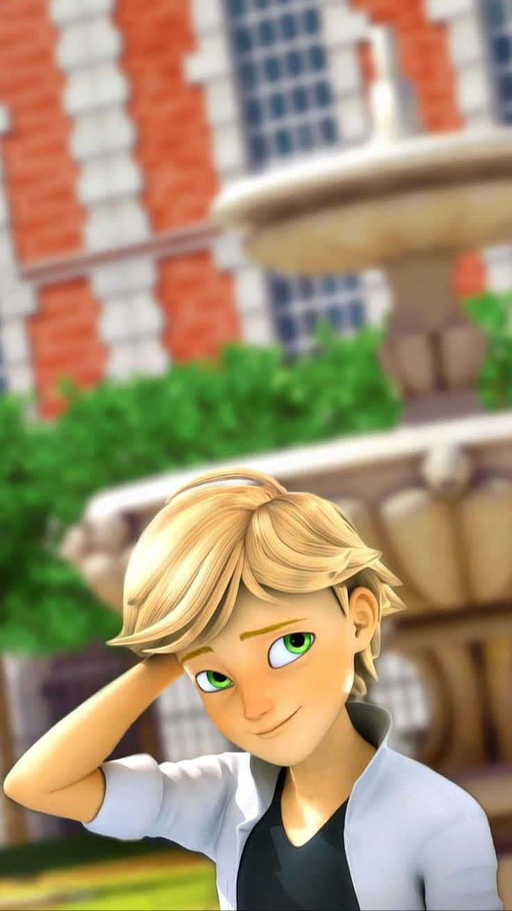 Miraculous Ladybug Adrien Scratching Head Wallpaper