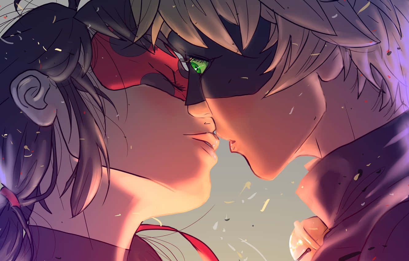 Miraculous Ladybug Adrien Sweet Kiss Wallpaper