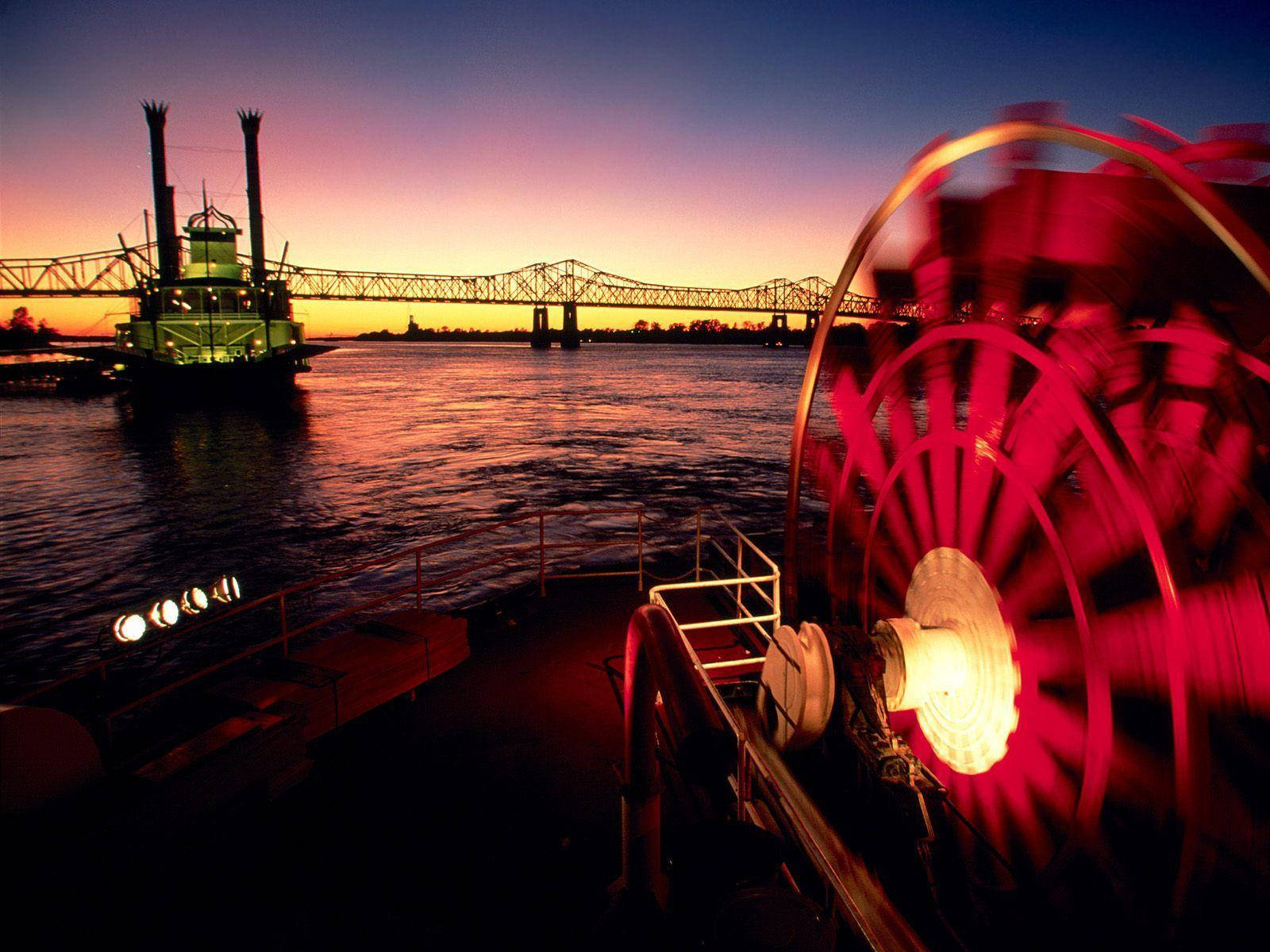 Mississippi River Steamboat Wallpaper