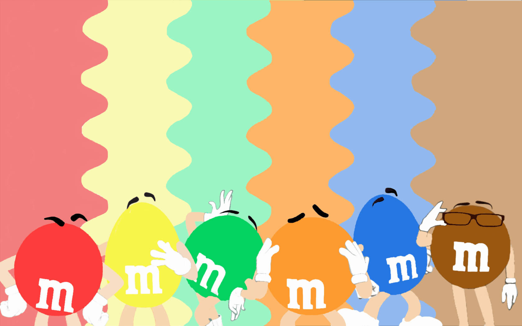 Mms Colourful Characters Vector Art Wallpaper