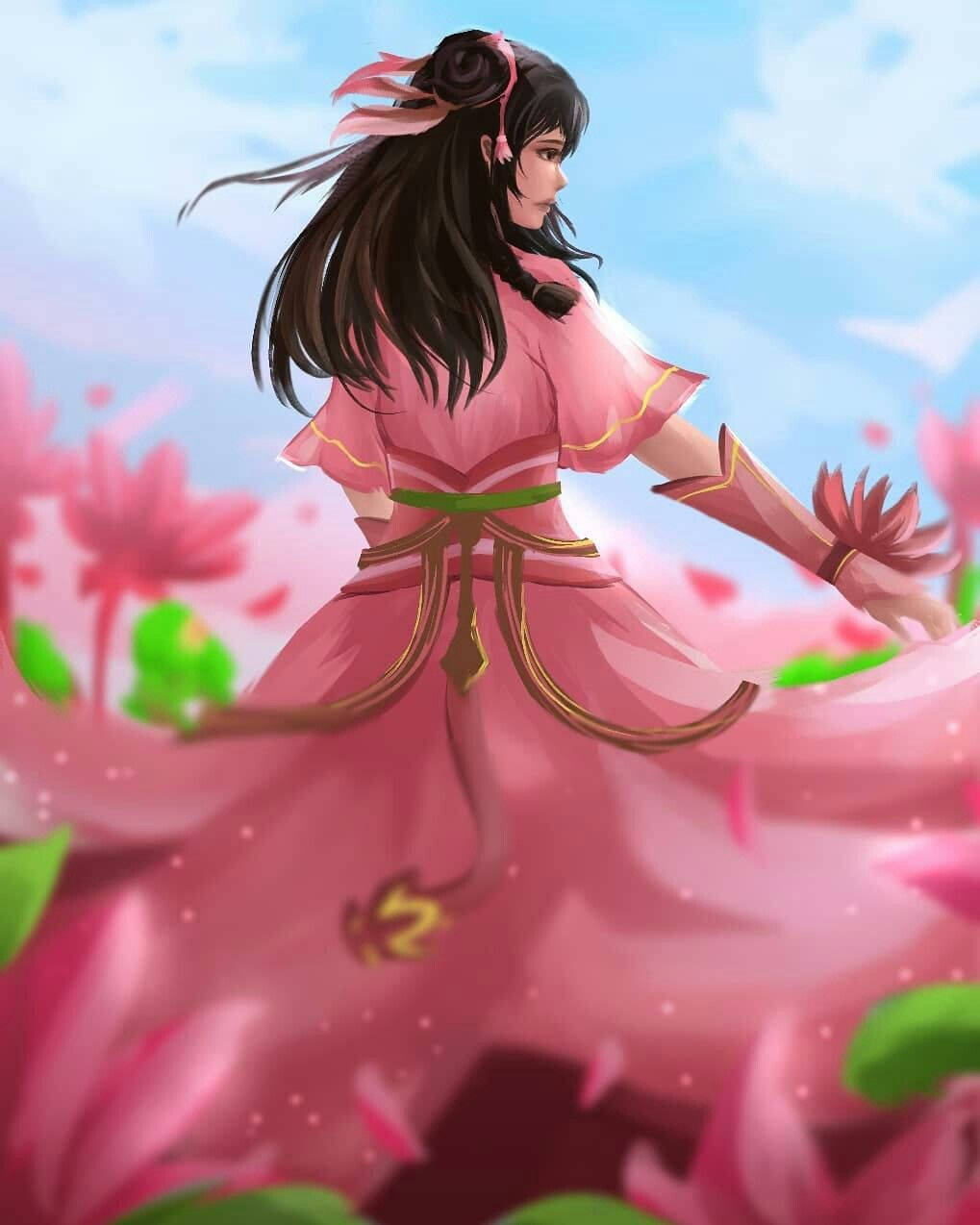 Mobile Legends Guinevere Lotus Pink Dress Wallpaper