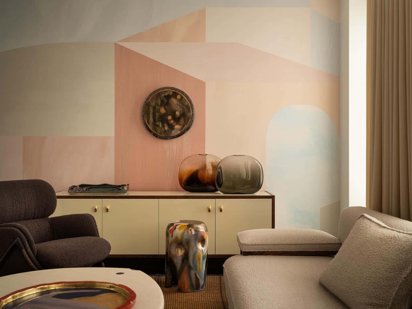 Modern Interior Geometric Wall Art Wallpaper