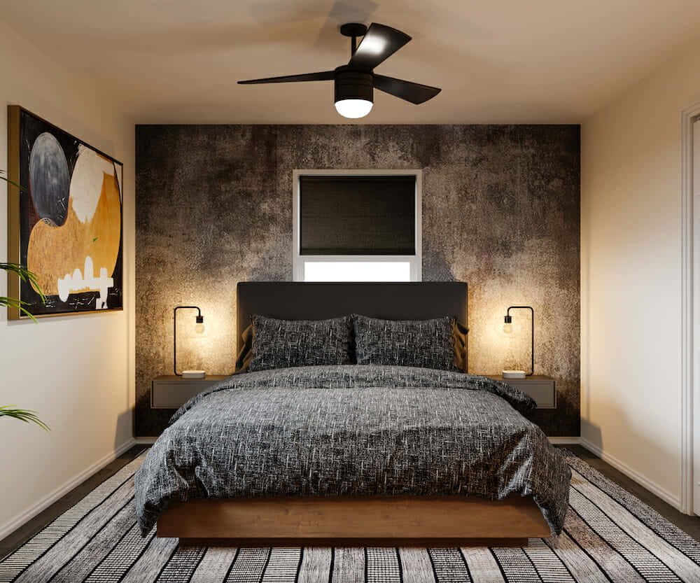Modern Minimalist Bed Design Wallpaper