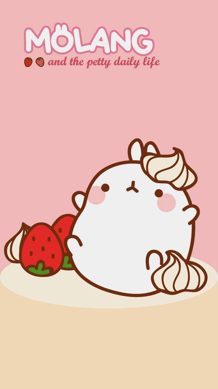 Molang With Strawberries Wallpaper