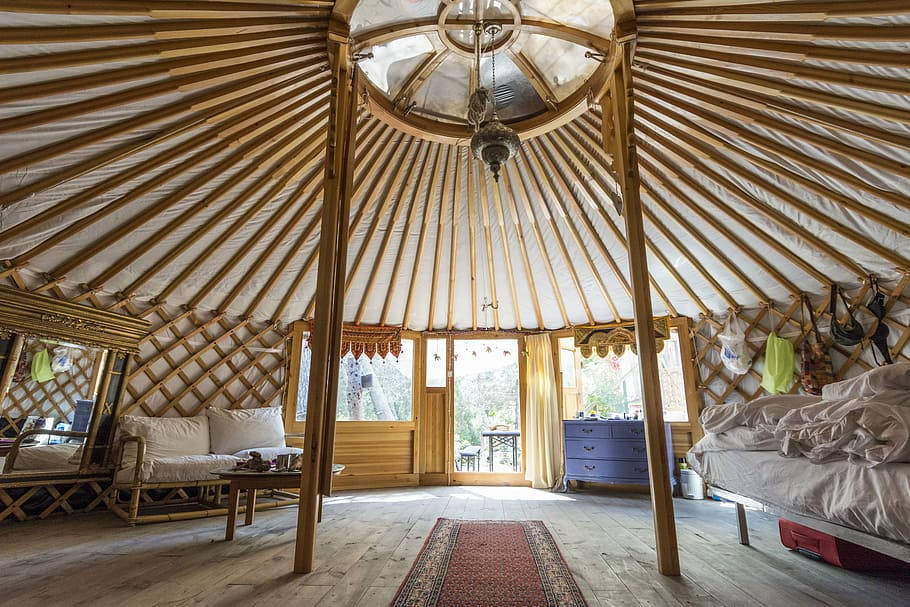 Mongolias Yurt Interior Wallpaper