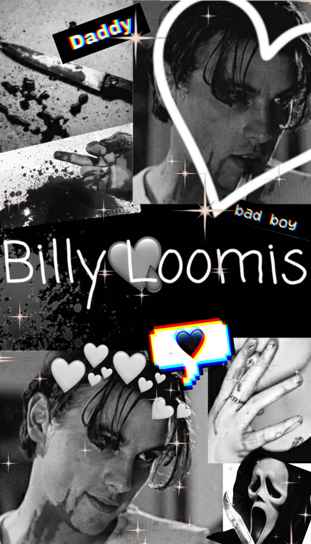 Monochrome Poster Of Billy Loomis Wallpaper
