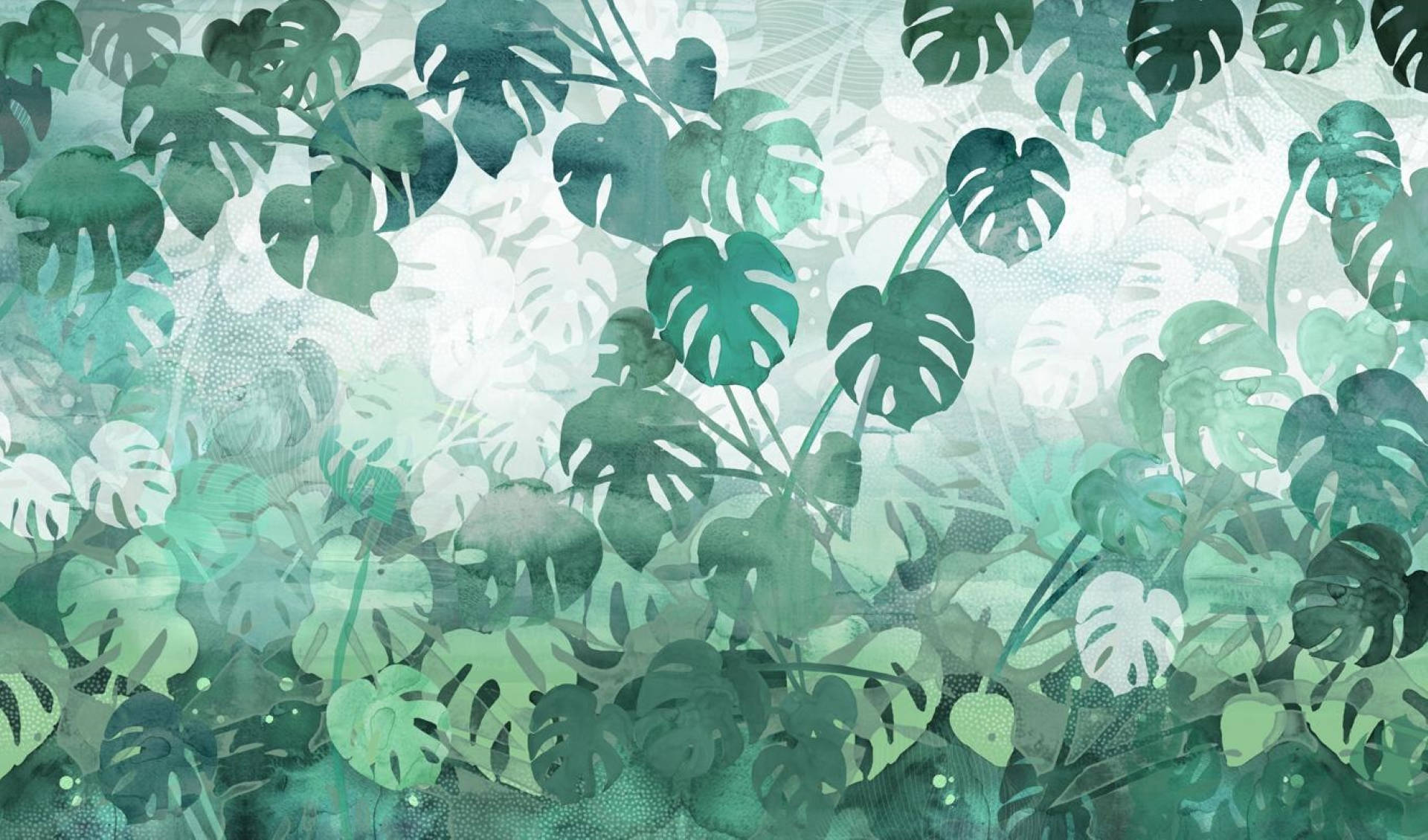 Oversized Tropical Monstera Leaves Wallpaper | MAIA HOMES