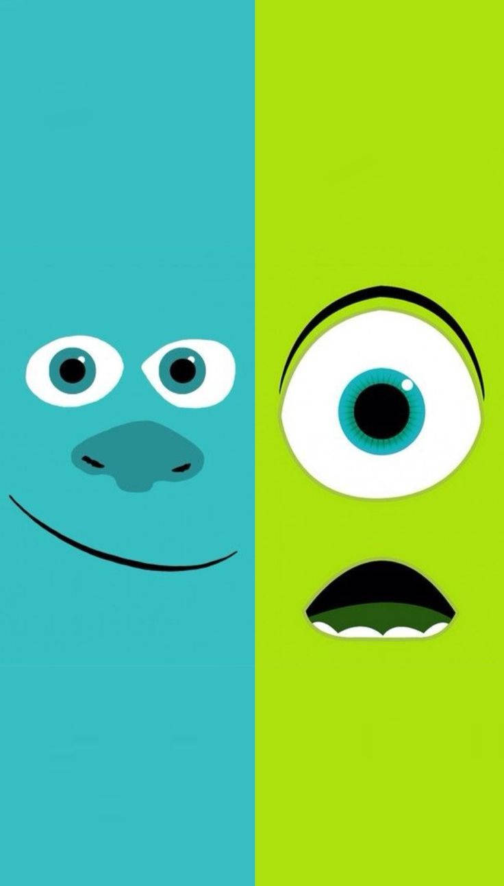 Monsters Inc Mike And Sulley Split Screen Wallpaper