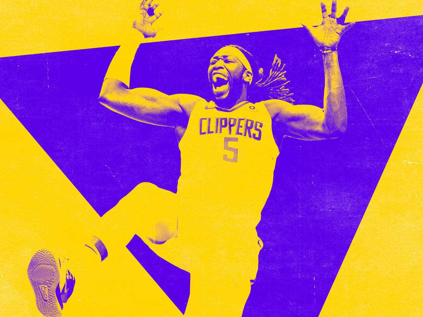 Montrezl Harrell In Purple And Yellow Wallpaper