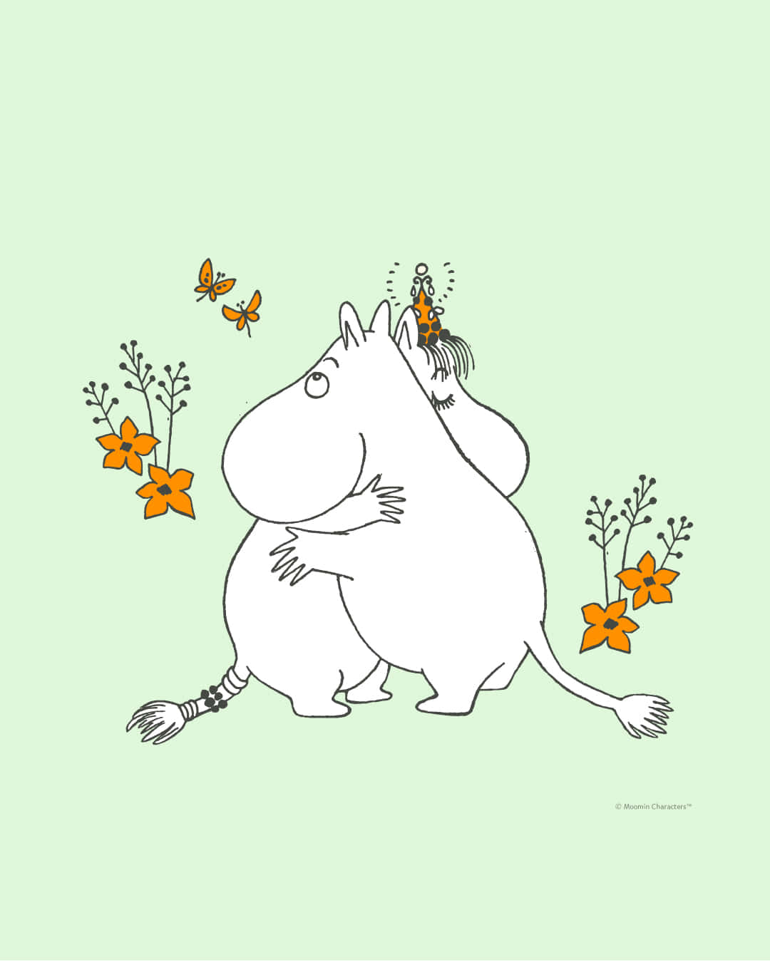 Moomin Desktop Two Hugging Moomin Wallpaper